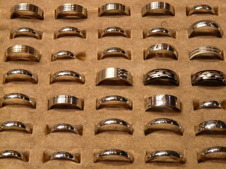 Display of silver rings