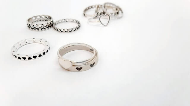 silver and diamond rings